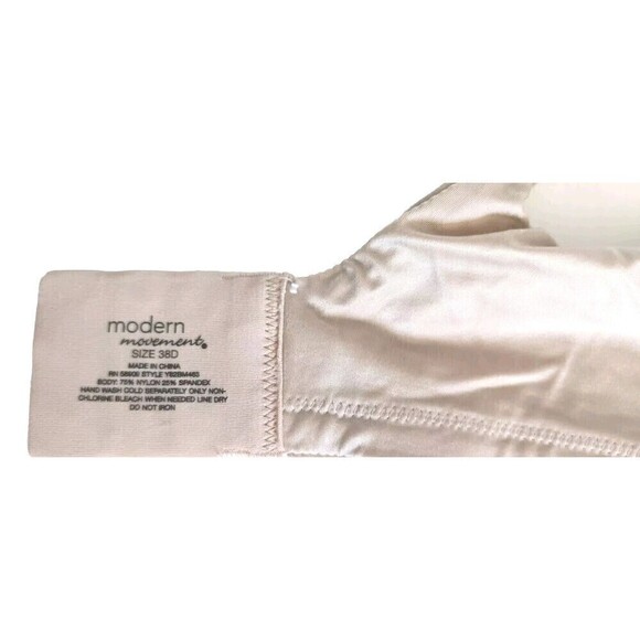 Modern Movement Bra Size 38 D Nude Beige Lightly Lined Underwire Balconette - Picture 3 of 7